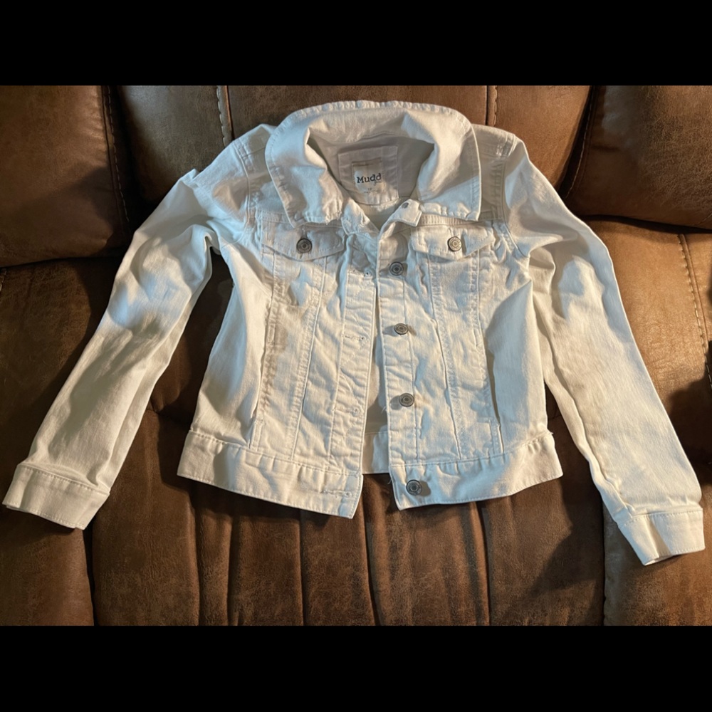 White Jean Kids Jacket - Mudd Girls size 12